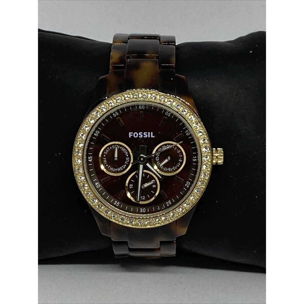 Fossil Stella ES2795 Women's Tortoise Resin Analog